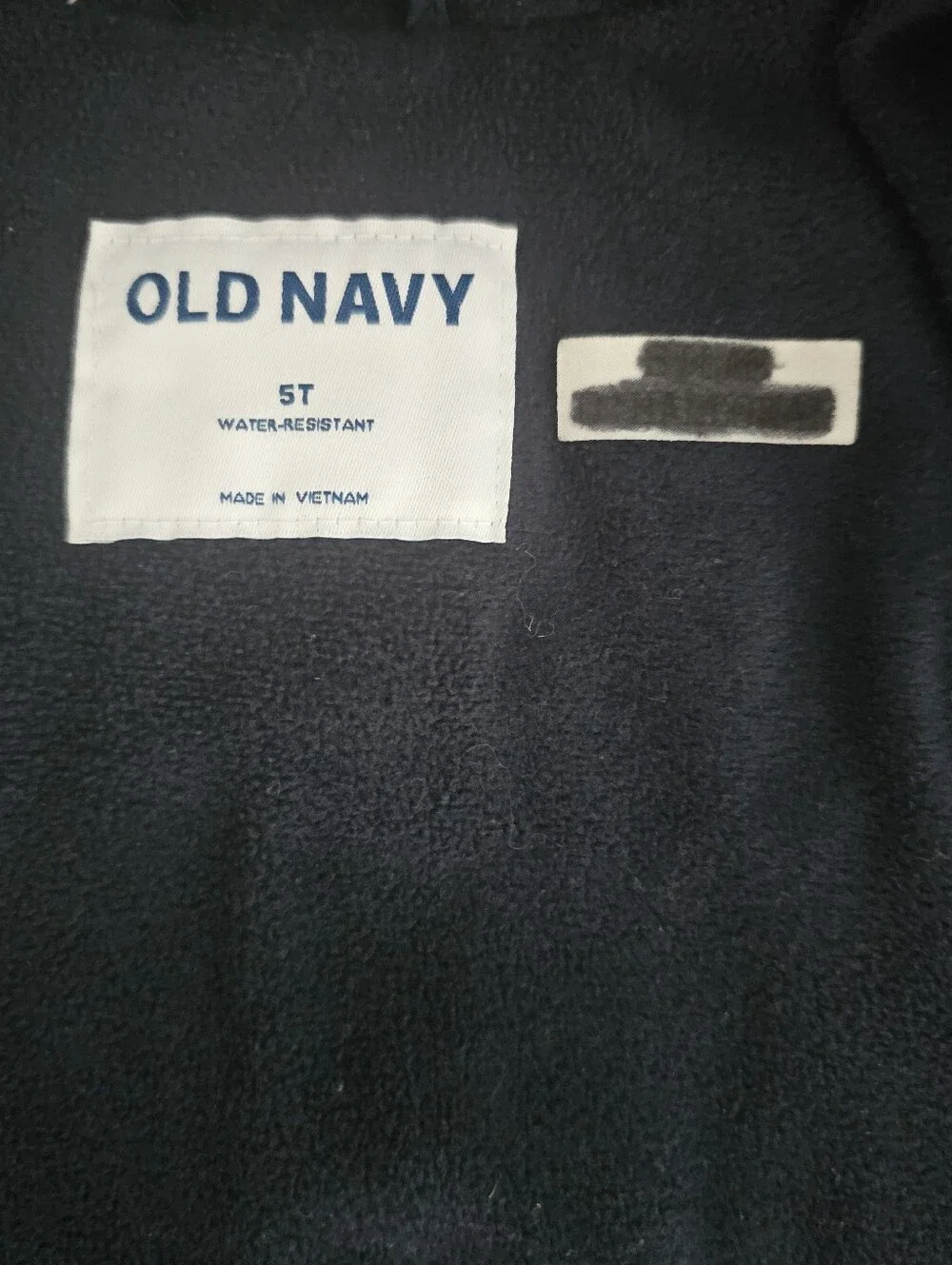 Old Navy Puffer Jacket Boys 5T Navy Hooded Water Resistant Winter Coat Full Zip
